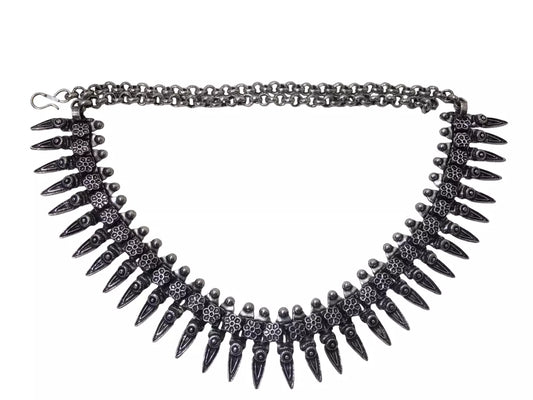 Women Oxidised German Silver Necklace Brass for Women and Girl's By Kalra Creations