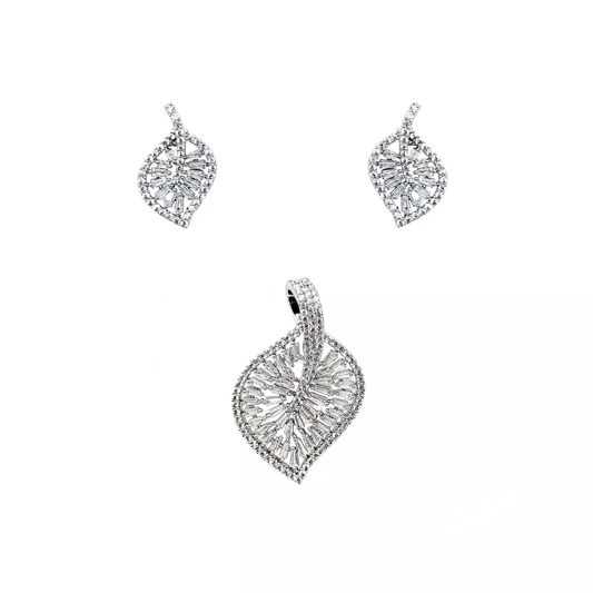 Women Pendant With Earring Indian Bollywood Silver Plated Jerkin Nags Copper