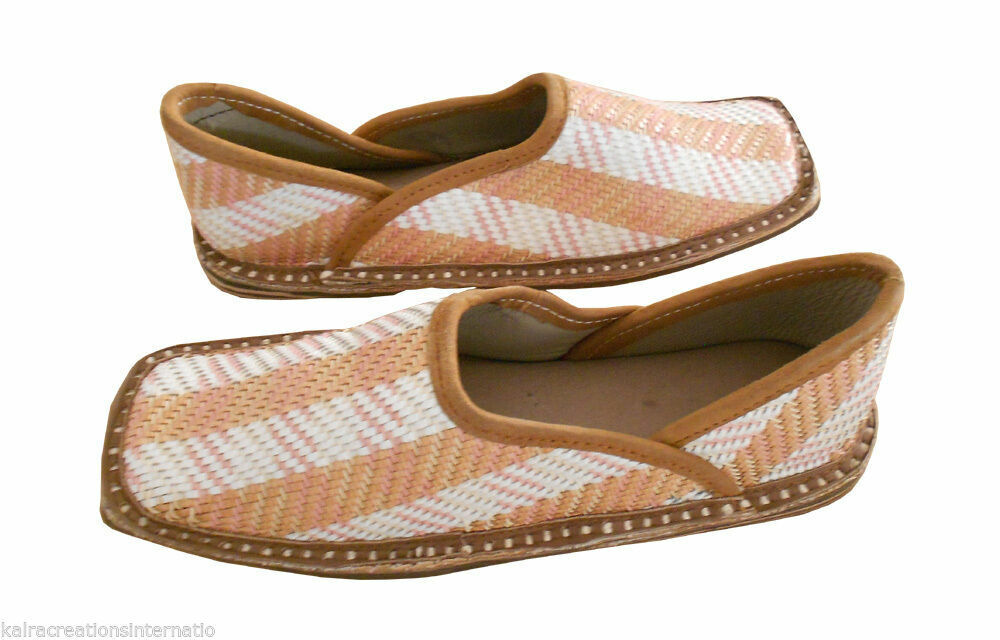 Men Shoes Indian Handmade Mojaries Traditional Multi-Color Jutties Loafers Khussa Flip-Flops Flat US 7