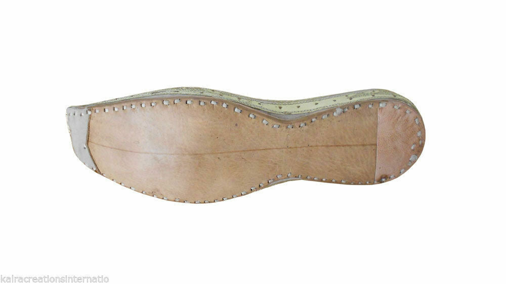 Men Shoes Designer Wedding Indian Leather Jutties Handmade Khussa Loafers Flip-Flops Flat US 9