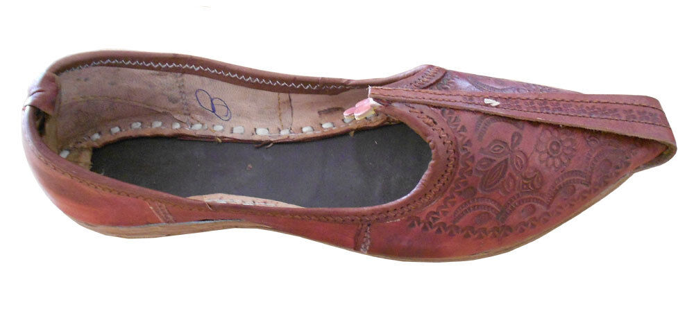 Men Shoes Indian Handmade Leather Jutties Ethnic Mojaries Traditional Khussa Flip-Flops Flat US 7