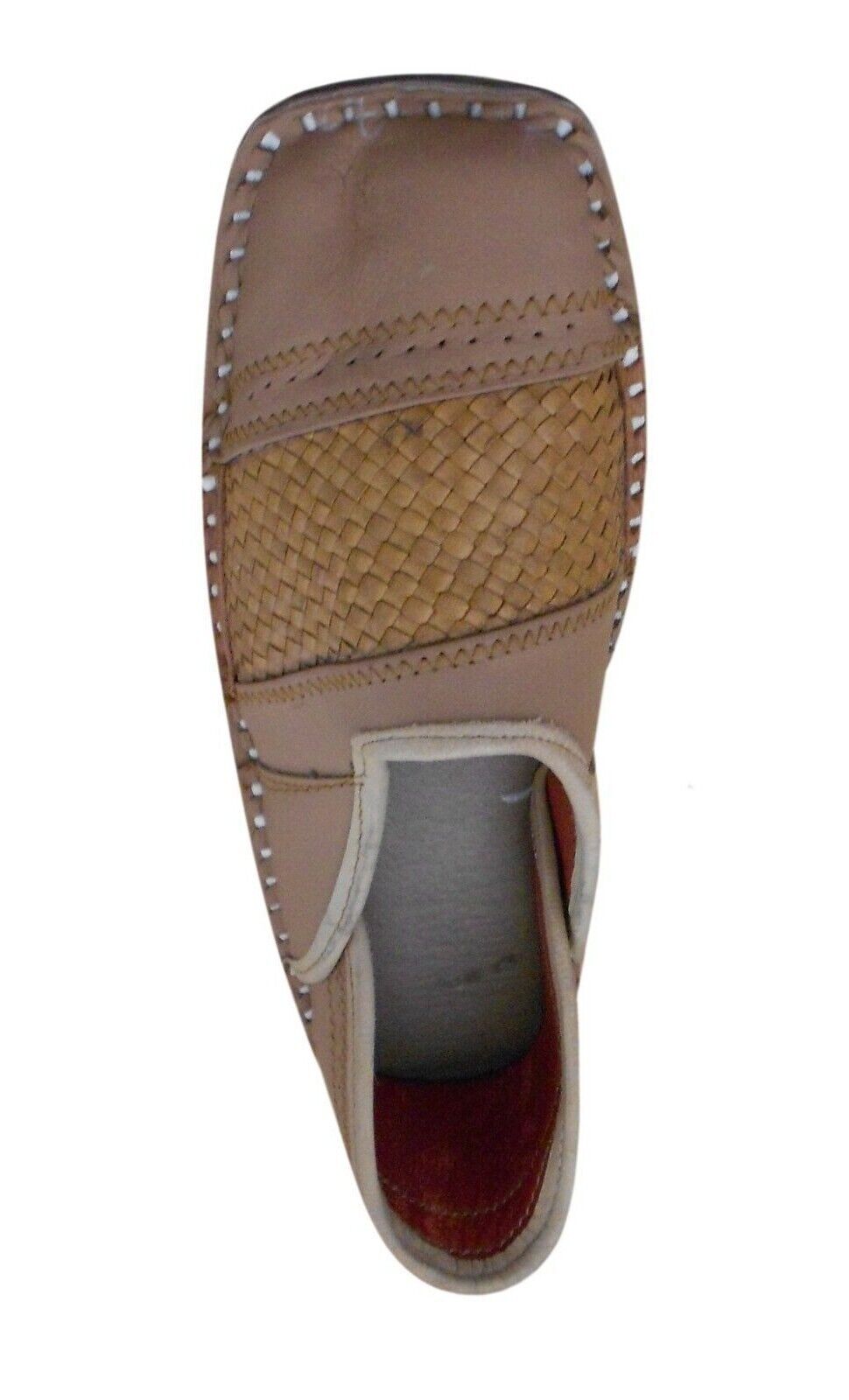 Men Shoes Leather Mojaries Handmade Leather Brown Indian Jutties Flip-Flops US 9-11