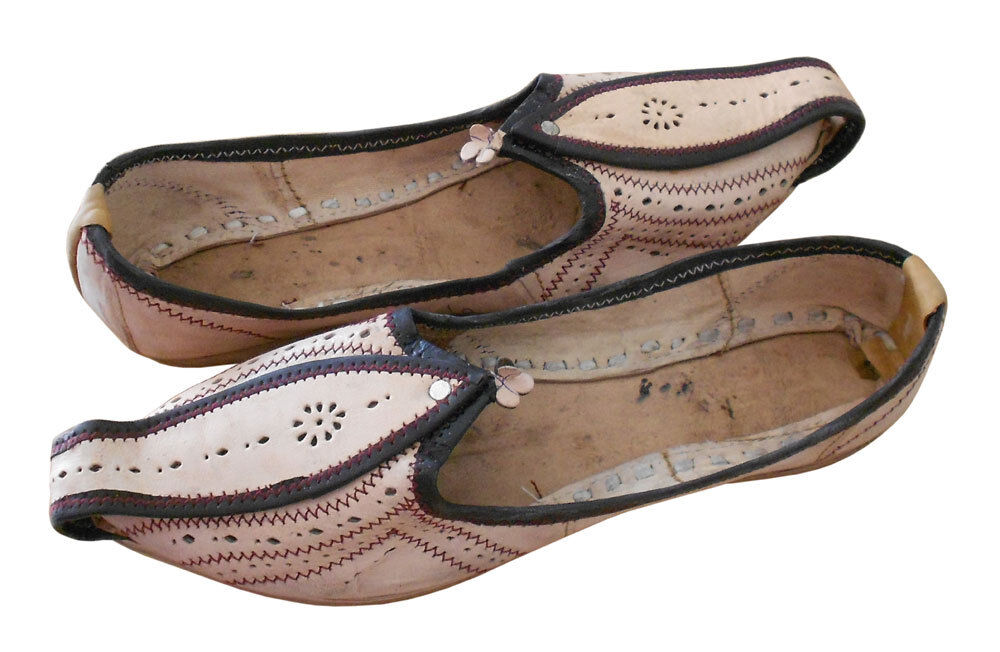Men Shoes Ethnic Handmade Indian Groom Leather Mojaries Casual Khussa Flip-Flops Flat US 8