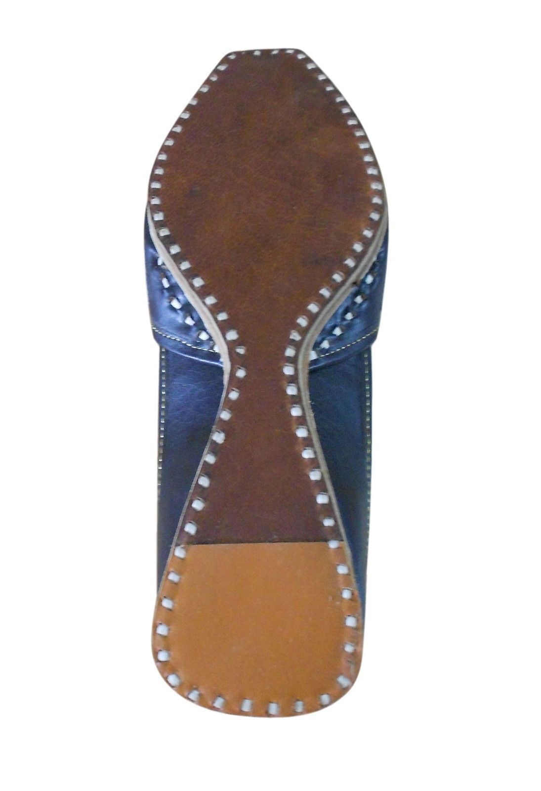 Men Shoes Indian Casual Jutties Handmade Leather Groom Mojaries Black Flip-Flops US 7-10