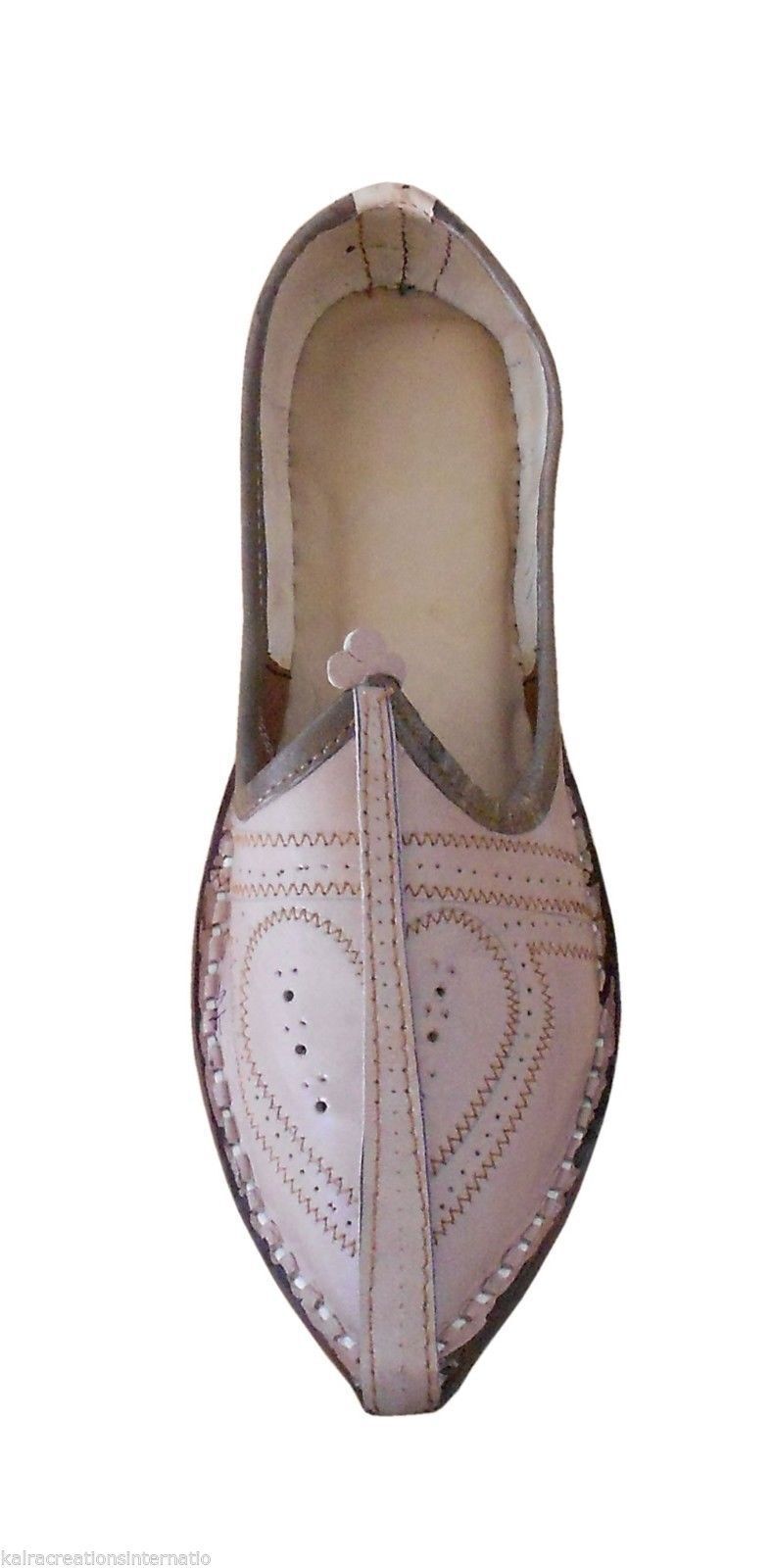 Men Shoes Casual Mojaries Indian Khussa Handmade Jutties Leather Mojaries Flip-Flops Flat US 7
