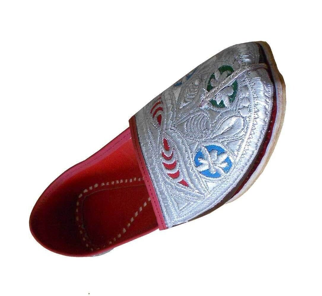 Men Shoes Indian Sherwani Leather Mojaries Punjabi Jutties Loafers & Slip Ons Flip-Flops Flat US 8-9.5