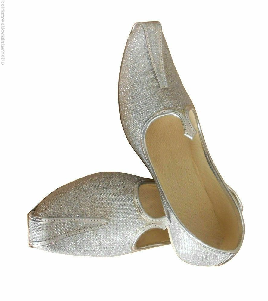 Men Shoes Indian Sherwani Khussa Jutties Handmade Groom Mojaries Flip-Flops Flat US 6/8