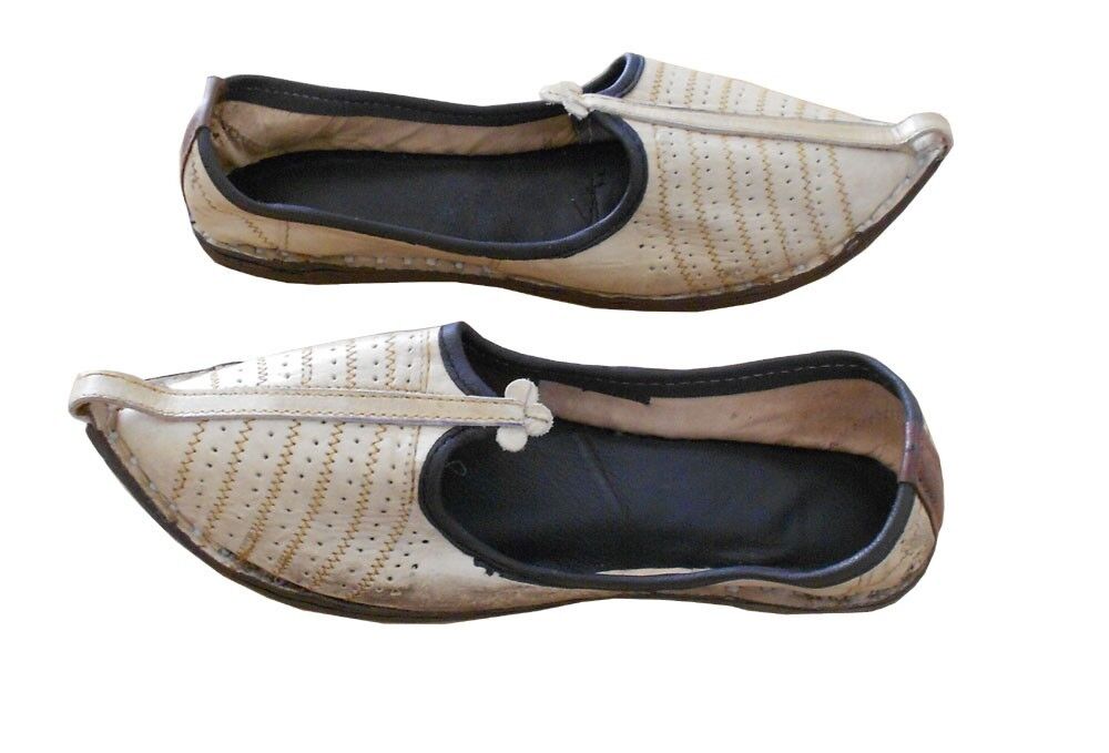 Men Shoes Traditional Leather Mojaries Indian Handmade Jutties Casual Flip-Flops Flat US 10