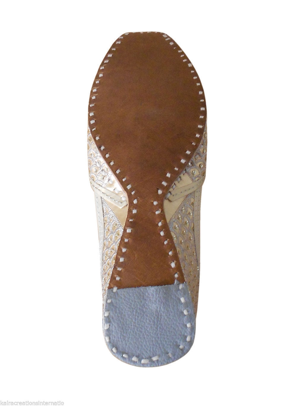 Men Shoes Traditional Wedding Gold Punjabi Khussa Loafers Slip Ons Mojaries Flip-Flops Flat US 7