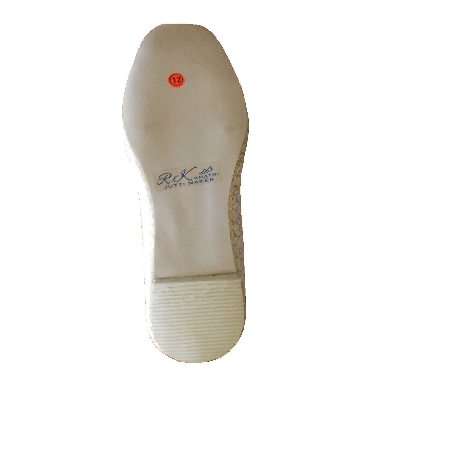 Men Shoes Indian Wedding Punjabi Handmade Cream & Blue Khussa Groom Leather Mojaries Flip-Flops Flat US 8