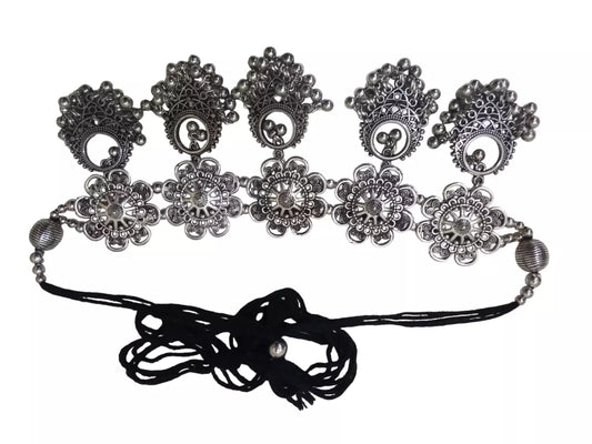 Women Oxidised German Silver Necklace With Earrings for Women and Girl's By Kalra Creations