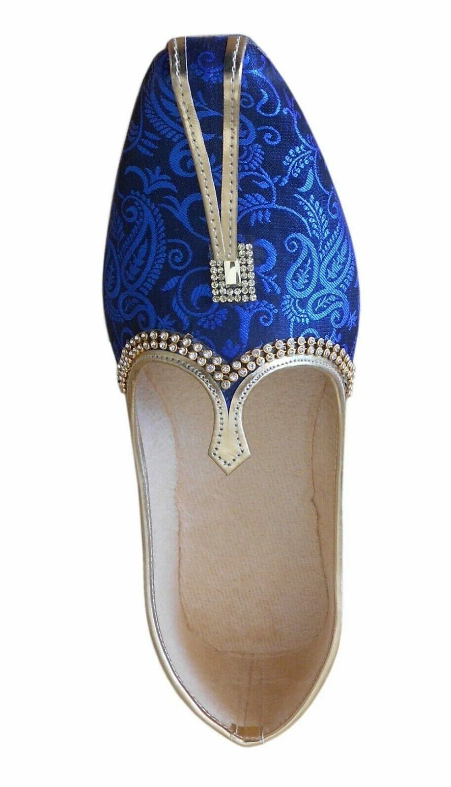 Men Shoes Indian Handmade Sherwani Loafers Sky Blue Jutties Loafers & Slip Ons Flip-Flops Flat US 6