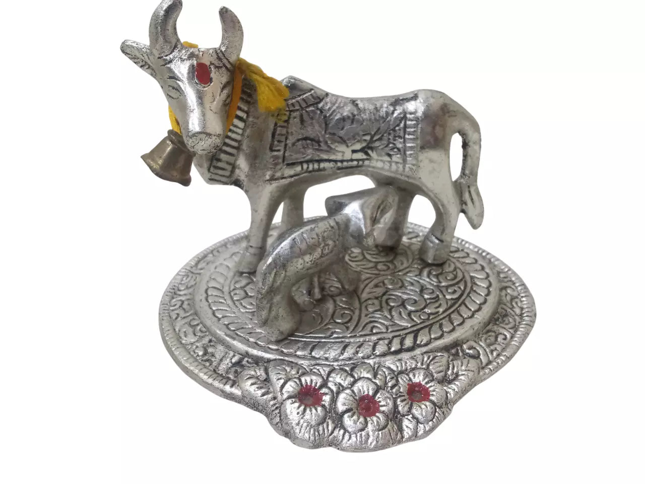Cow and Calf Kamdhenu Cow Statue Sacared Animal Idols Pooja and Decorations
