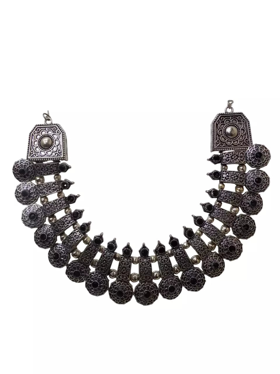 Women Oxidised German Silver Necklace Brass for Women and Girl's