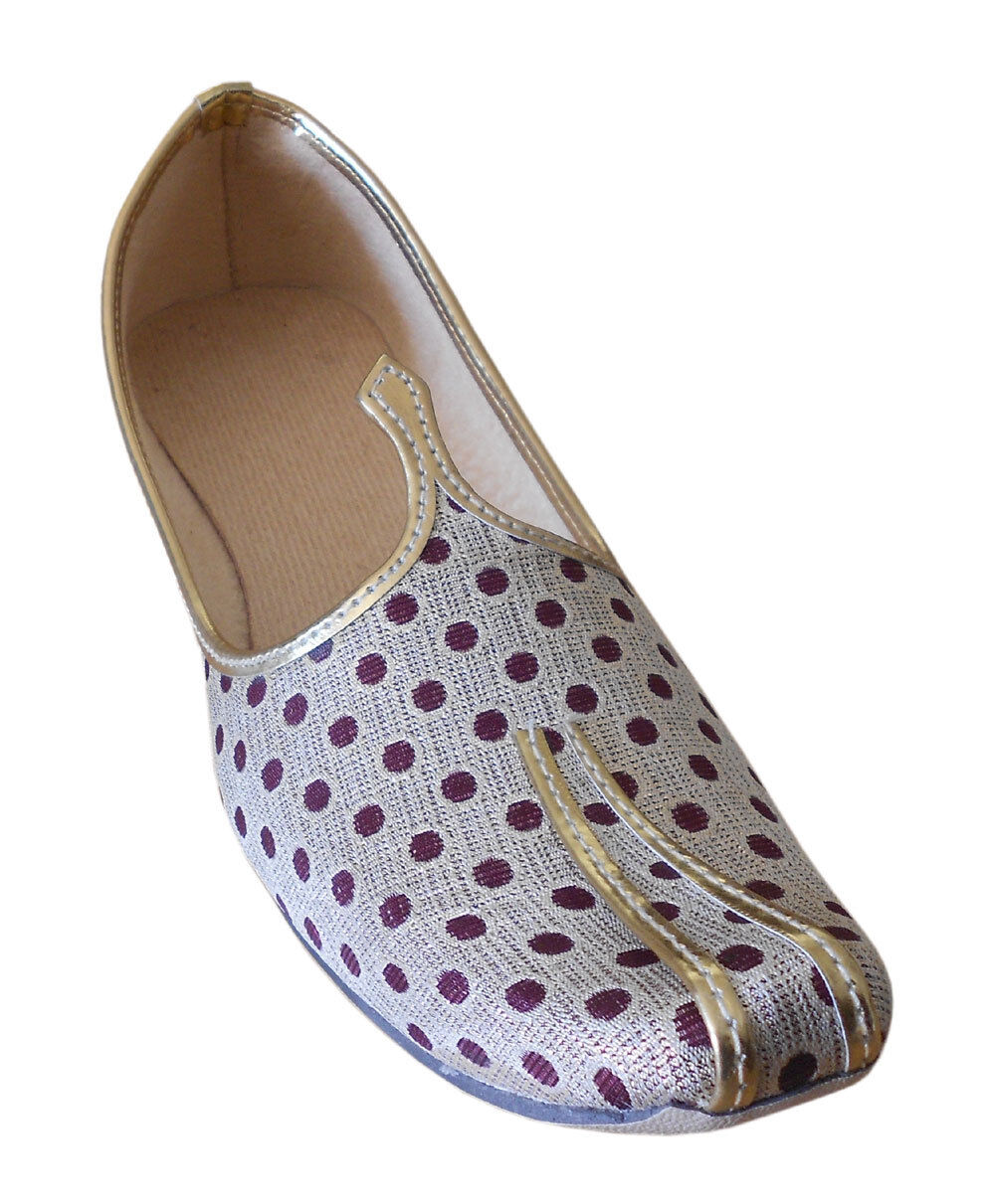 Men Shoes Indian Mojaries Sherwani Jutties Handmade Cream Groom Khussa Flip-Flops Flat US 6-12