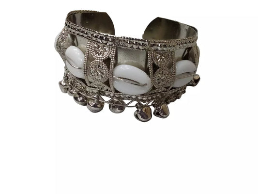 Women Brass Oxidised Rajasthani Side Openable Bangles Silver Tone Bracelet By Kalra Creations
