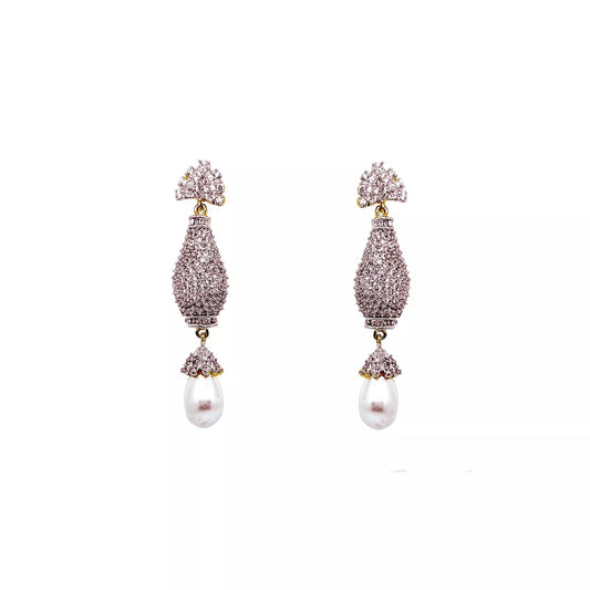Women Earrings Indian Bollywood Gold Plated Cubic Zirconia Valentine's Day Gift By Kalra Creations
