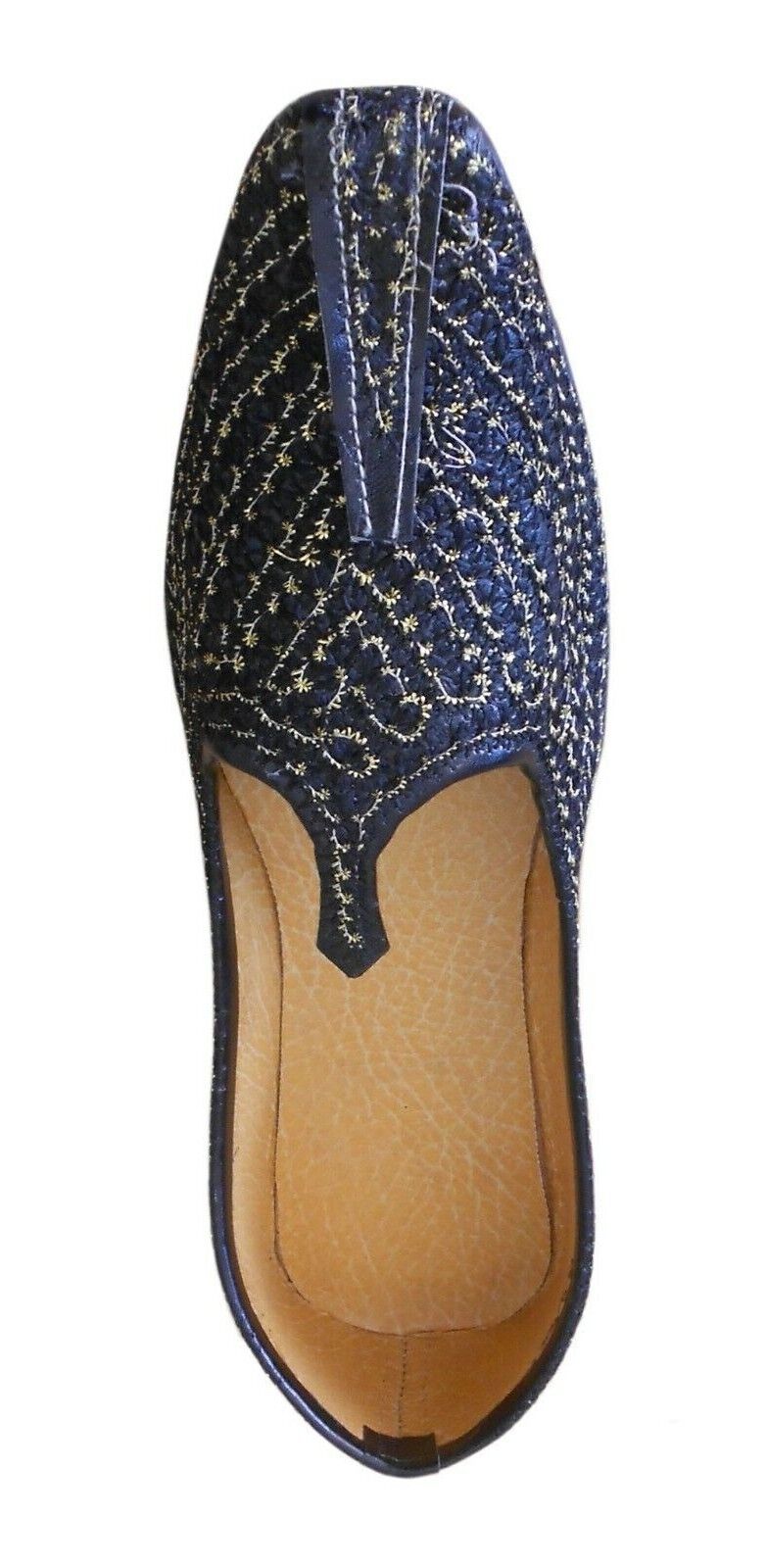 Men Shoes Indian Black Mojaries Wedding Khussa Jutties Loafers & Slip Ons Flip-Flops Flat US 6-8