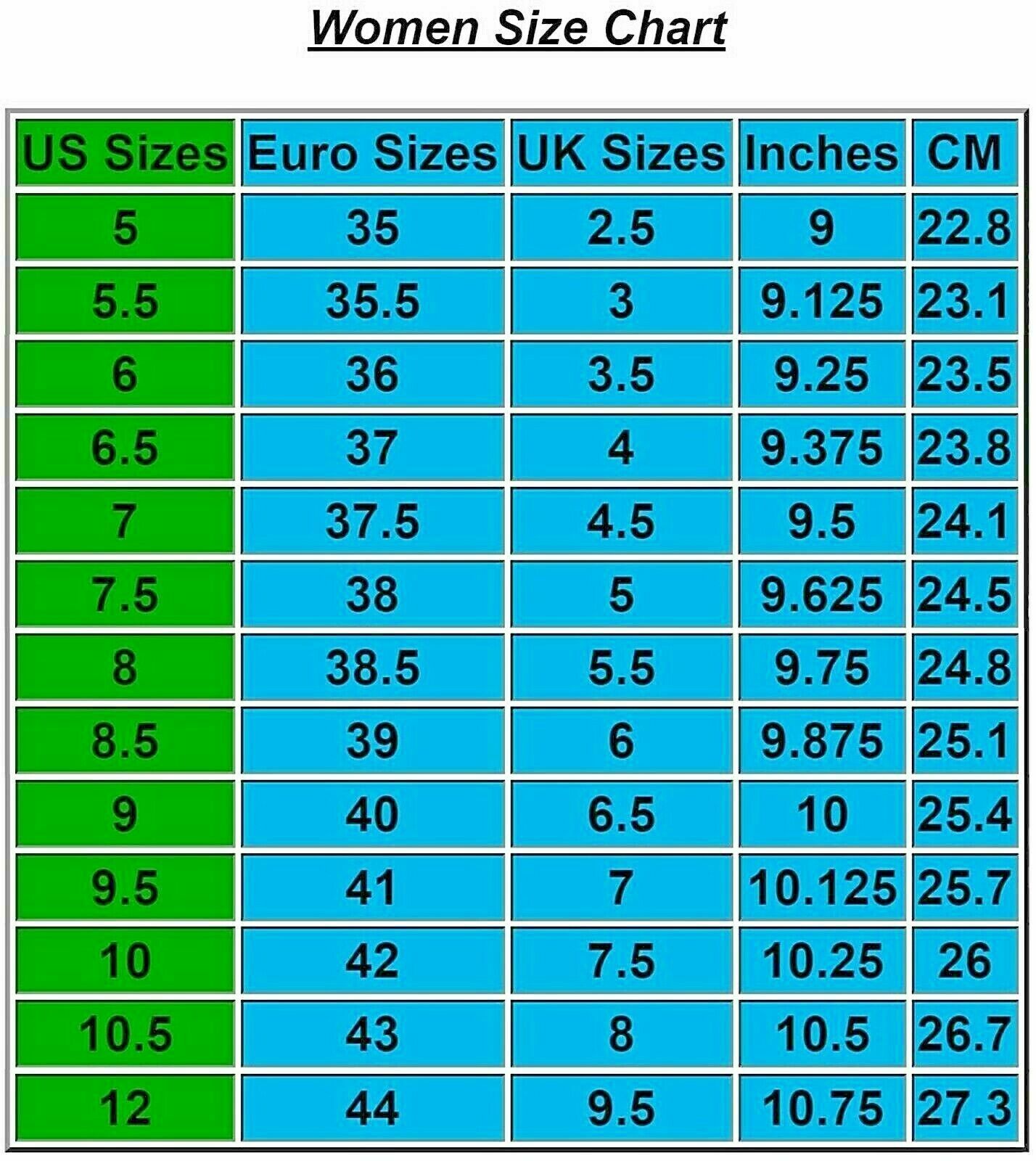 Us size chart women's shoes cheap
