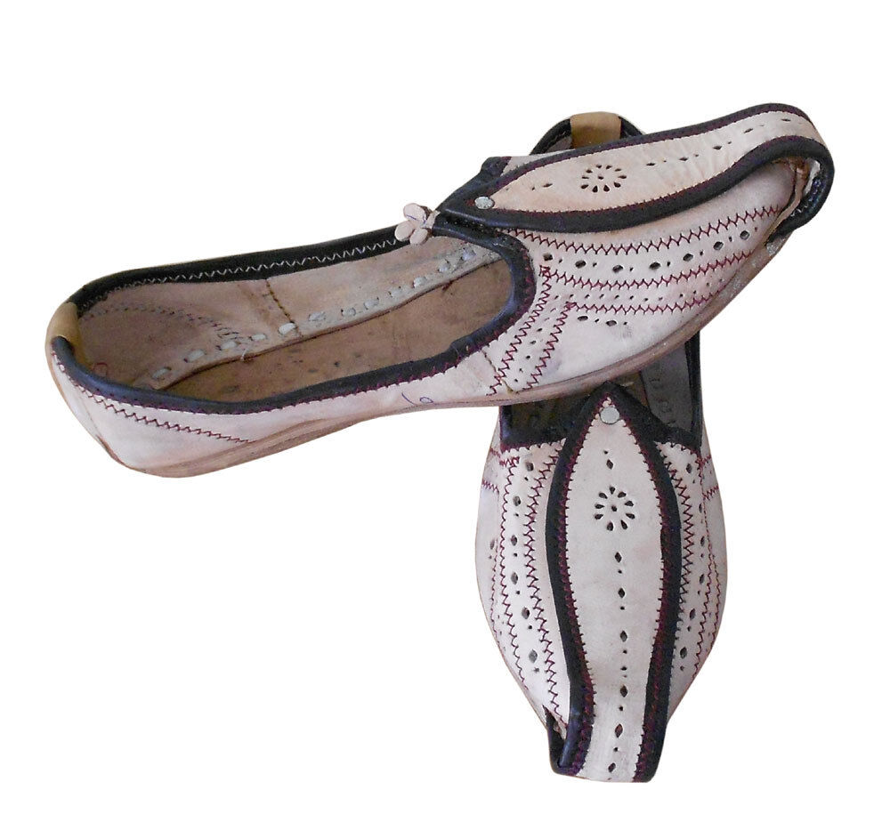 Men Shoes Ethnic Handmade Indian Groom Leather Mojaries Casual Khussa Flip-Flops Flat US 8