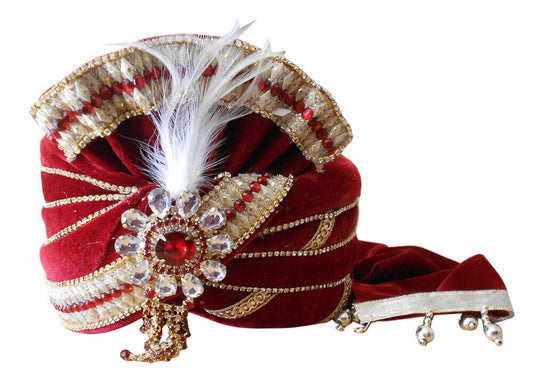 Men Hat Indian Wedding Turban Designer Groom Handmade Traditional Pagri Top