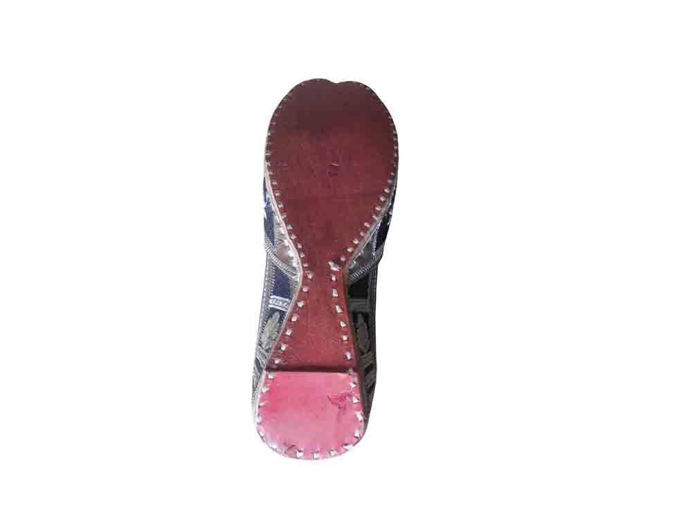Women Shoes Indian Leather Black Mojaries Punjabi Ballerinas Jutties Flip-Flops Flat US 8.5