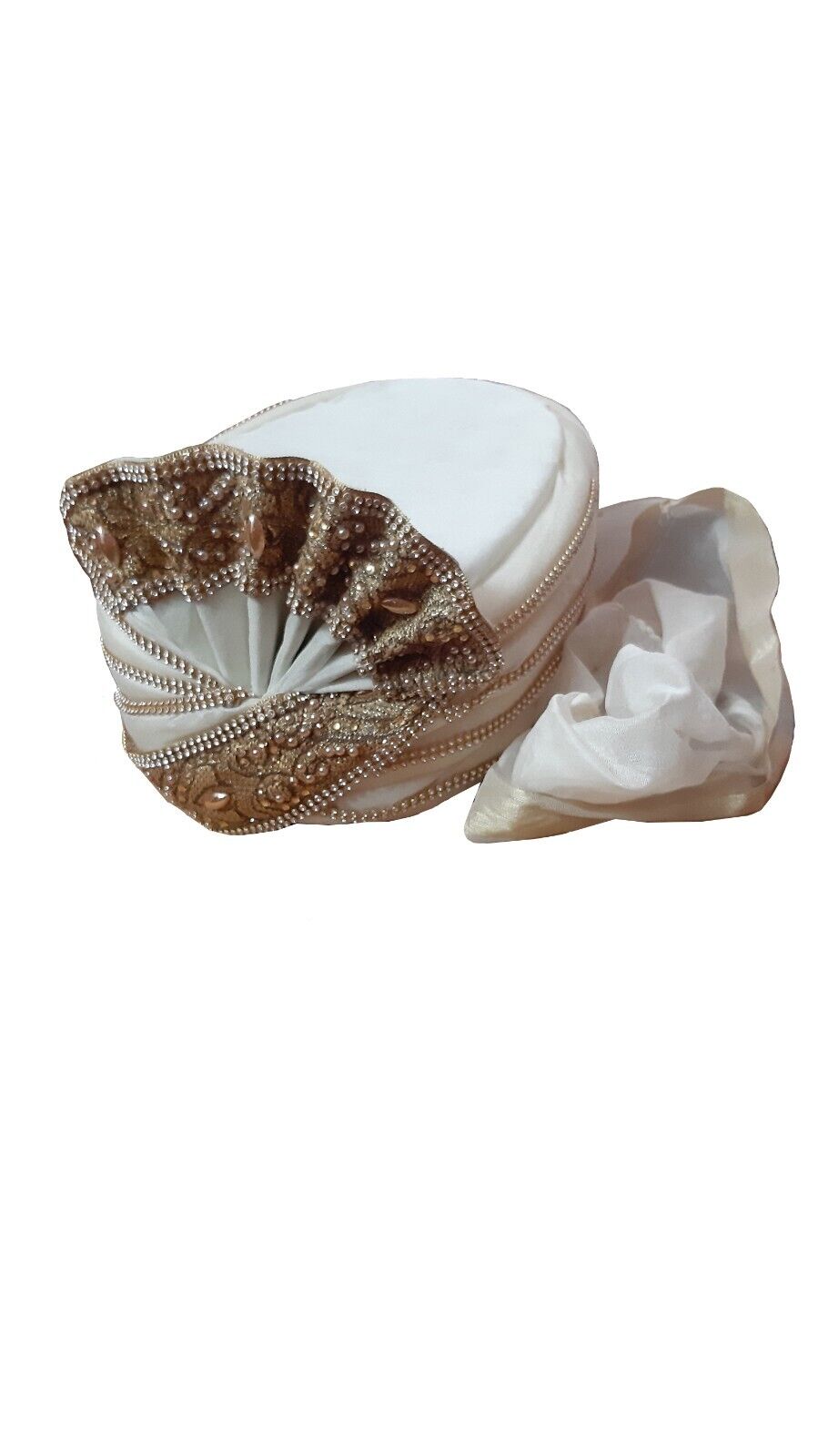 Men Hat Wedding Designer Groom Turban Indian Pagri Handmade Cream Safa Top