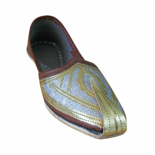 Men Shoes Traditional Jutties Indian Handmade Genuine Leather Mojaries Khussa Flip-Flops Flat US 8/9