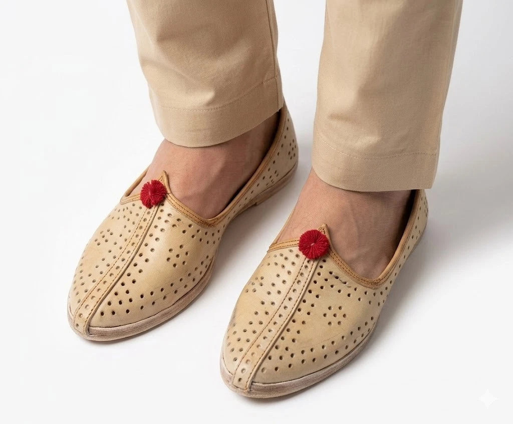 Indian Groom Jutti Shoes Camel Leather