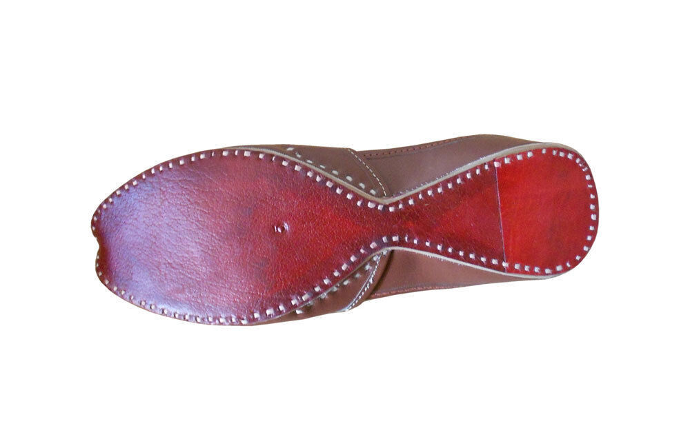 Women Shoes Indian Brown Mojaries Handmade Leather Jutties Flip-Flops Flat US 5.5/6.5