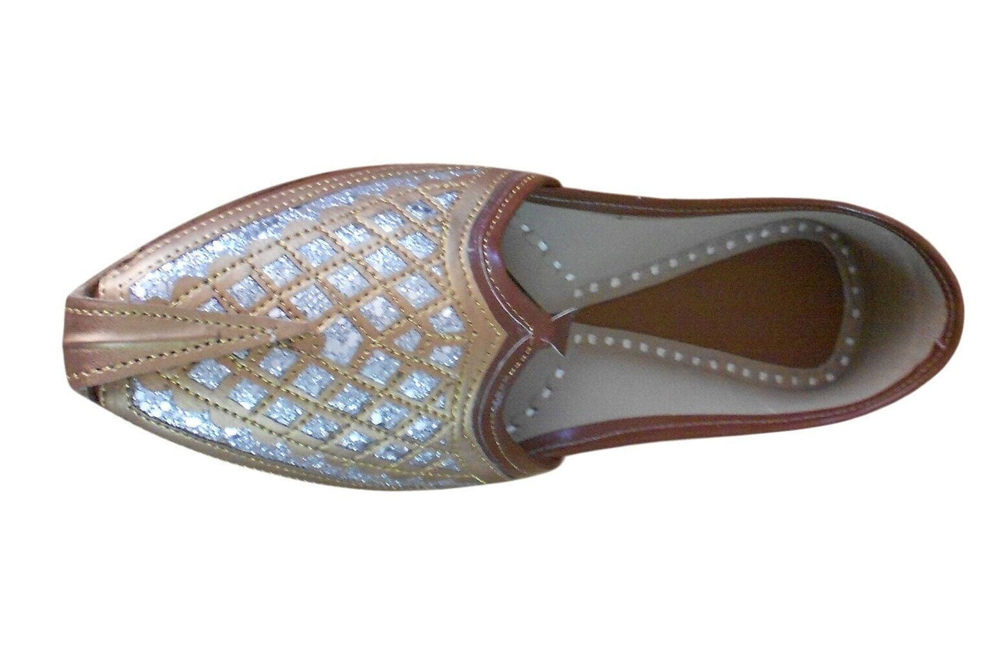Men Shoes Indian Leather Mojaries Brown Handmade Khussa Espadrilles Jutties Flip-Flops US 7-9