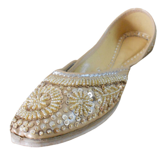 By Kalra Creations Women Shoes Indian Khussa Handmade Leather Mojaries Punjabi Jutties Flip-Flops US 9-11