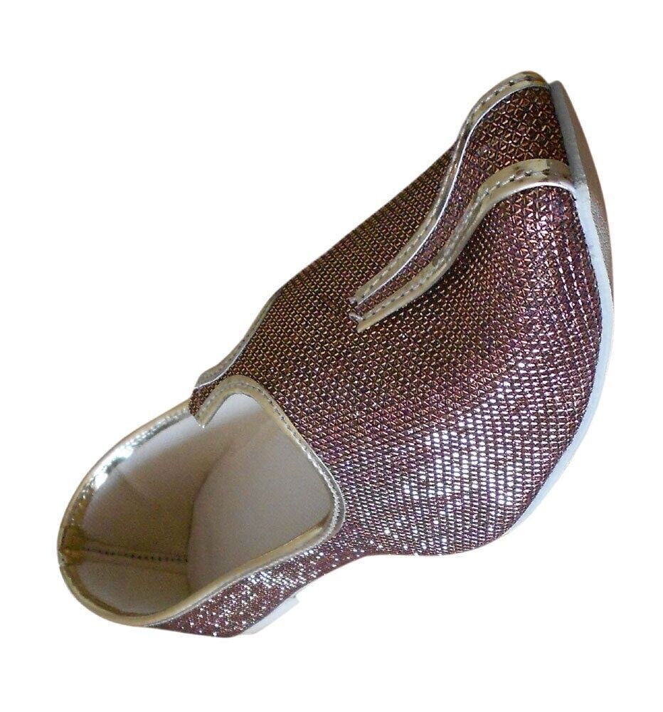 Men Shoes Handmade Jutties Indian Sherwani Brown Mojaries Loafers Flip-Flops FlatUS 6-12