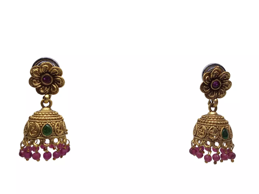 Women Kundan Polki Gold Plated Earrings Indian Bollywood Valentine's Day Gift By Kalra Creations
