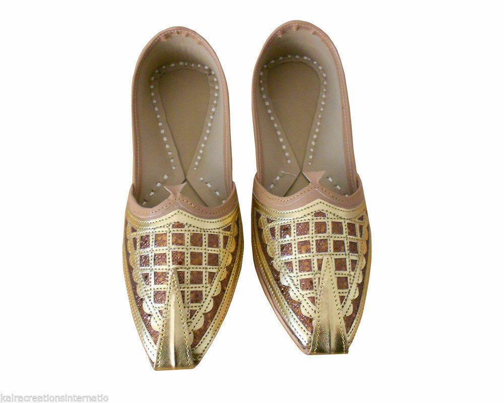 Men Shoes Indian Handmade Khussa Ethnic Leather Mojaries Loafers Traditional Jutties Flip-Flops US 6