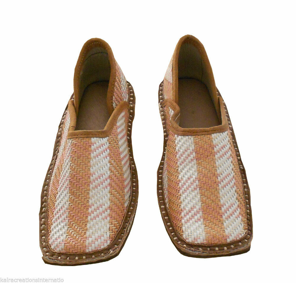 Men Shoes Indian Handmade Mojaries Traditional Multi-Color Jutties Loafers Khussa Flip-Flops Flat US 7