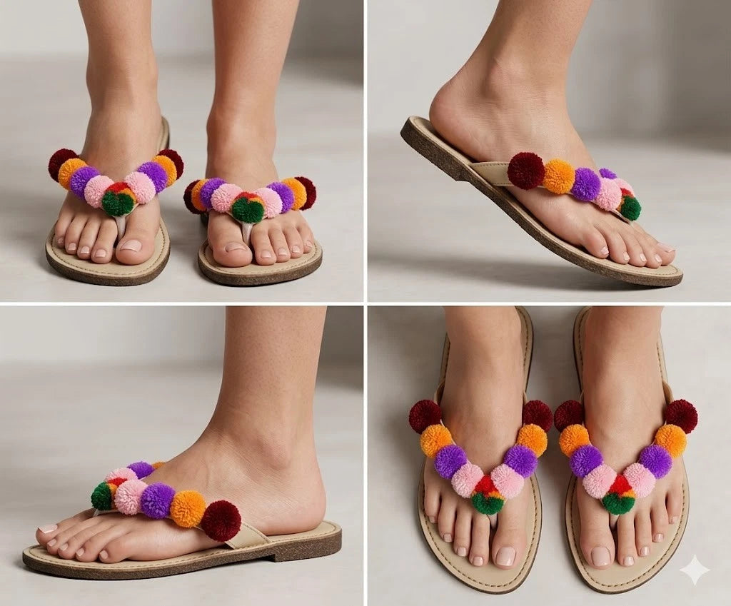 Women’s Punjabi Slippers Embroidered Cream