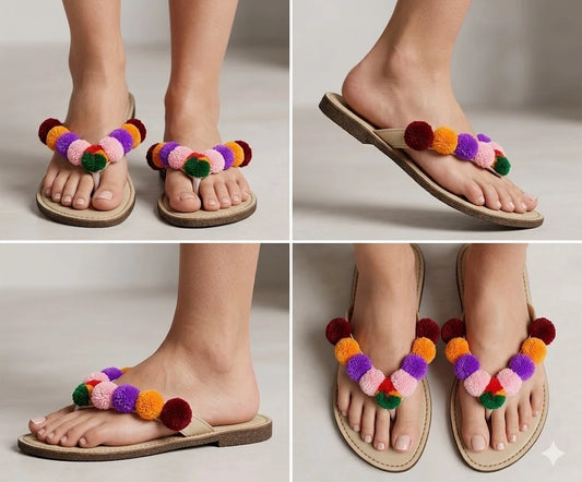 Women’s Punjabi Slippers Embroidered Cream