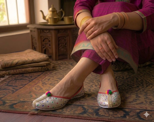 Women’s Punjabi Jutti Embroidered Multicolor Mojari