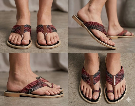 Women Handmade Bridal Slippers Multicolor Ethnic Flats