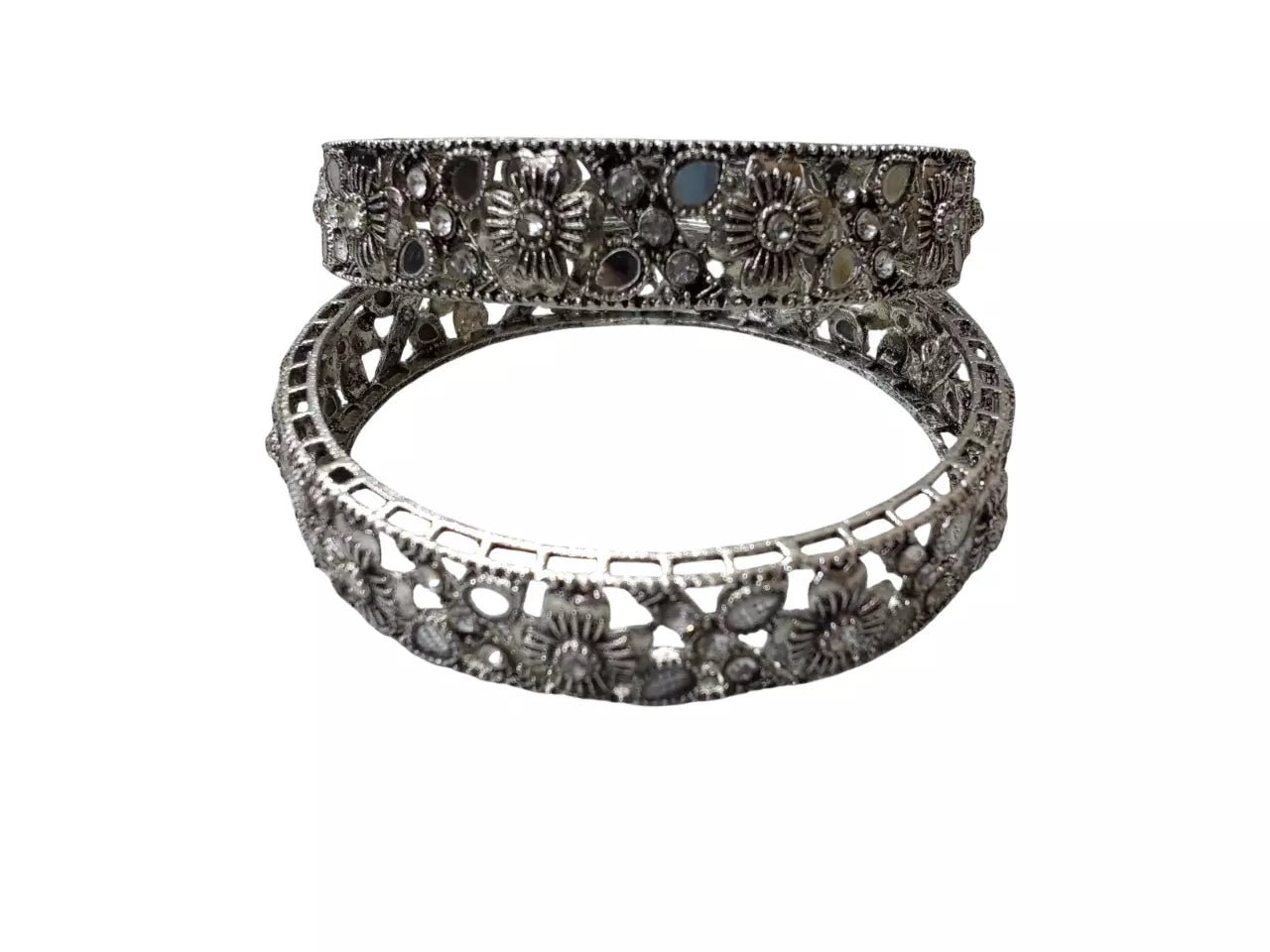 Women Brass Side Openable Bracelet Oxidised Rajasthani Bangles Brass Size 2.4