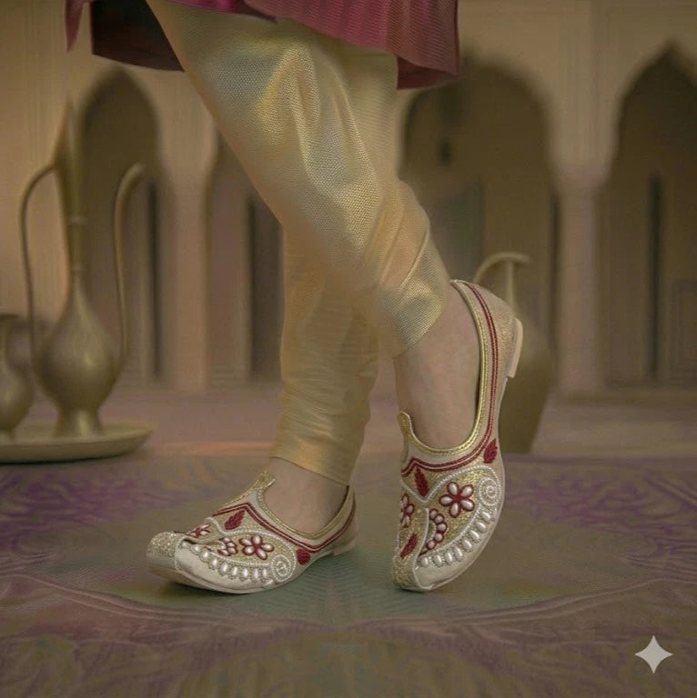 Men Wedding Shoes Multicolor Handmade Synthetic Jutti