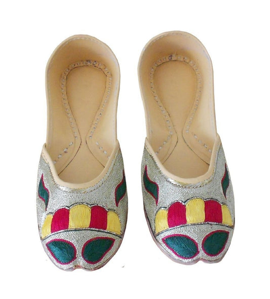 Women Shoes Indian Handmade Traditional Leather Ballerinas Gold Mojaries Flip-Flops Flat US 8.5