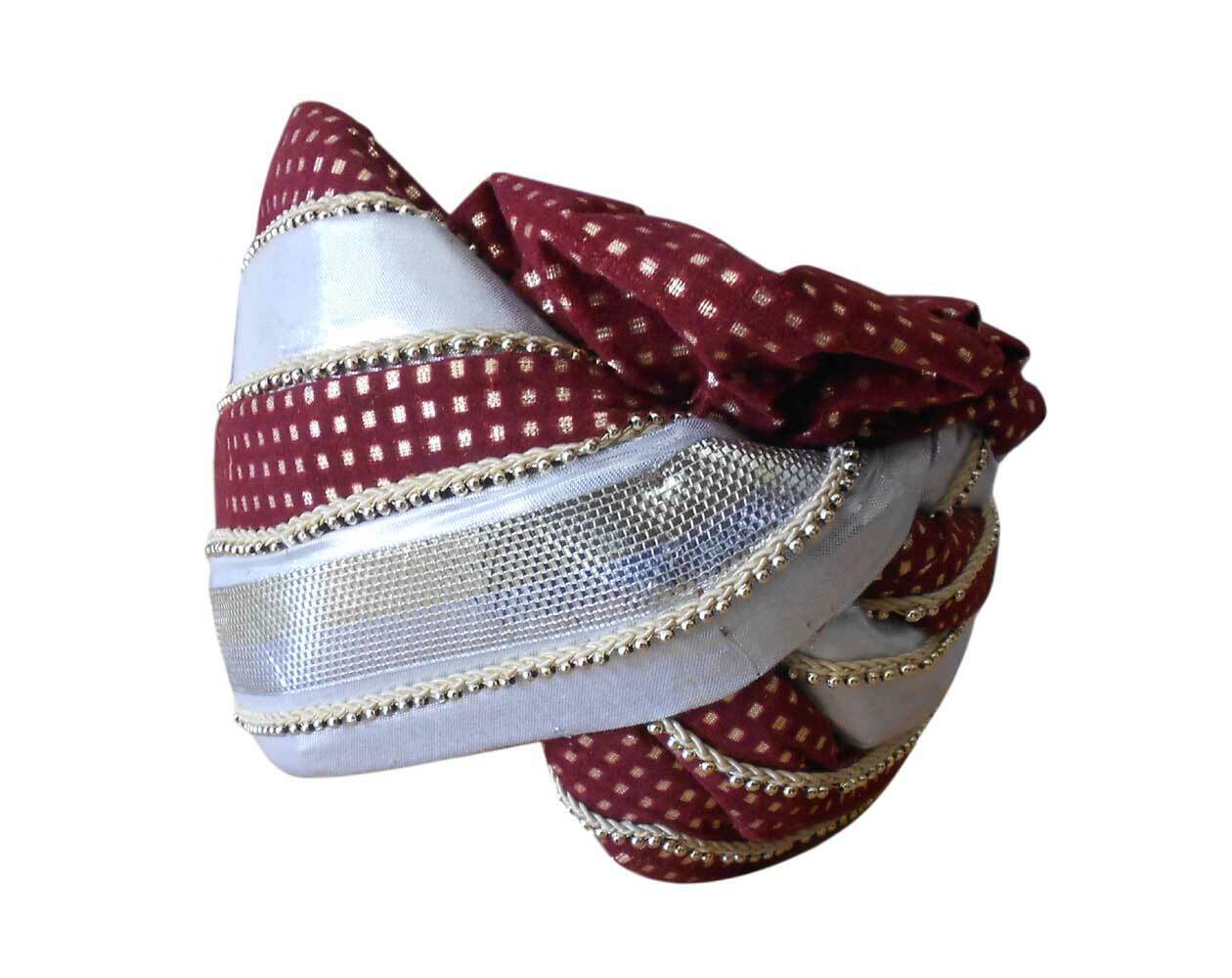 Men Hat Wedding Sherwani Groom Pagri Turban Indian Handmade Pag Top 22.25"