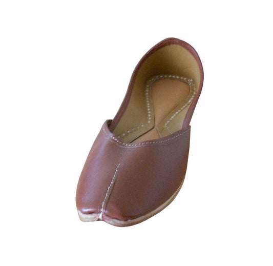 By Kalra Creations Women Shoes Indian Brown Mojaries Handmade Leather Jutties Flip-Flops Flat US 5.5/6.5