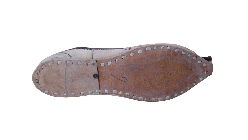 Men Shoes Ethnic Handmade Indian Groom Leather Mojaries Casual Khussa Flip-Flops Flat US 8