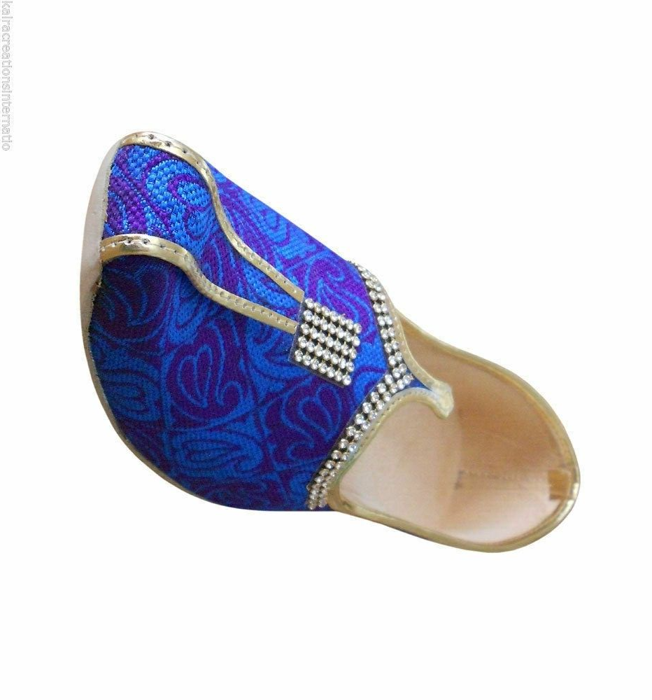 Men Shoes Traditional Indian Sherwani Jutties Handmade Mojaries Loafers & Slip Ons Flip-Flops Flat US 6