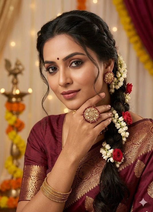 Bollywood Style Polki Kundan Ring for Women