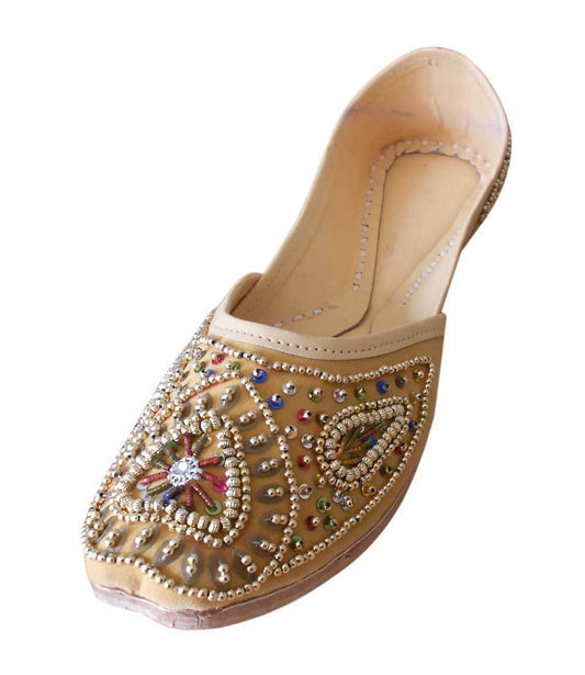 By Kalra Creations Women Shoes Handmade Indian Mojaries Traditional Camel Bridal Oxfords Jutties Flip-Flops Flat US 12