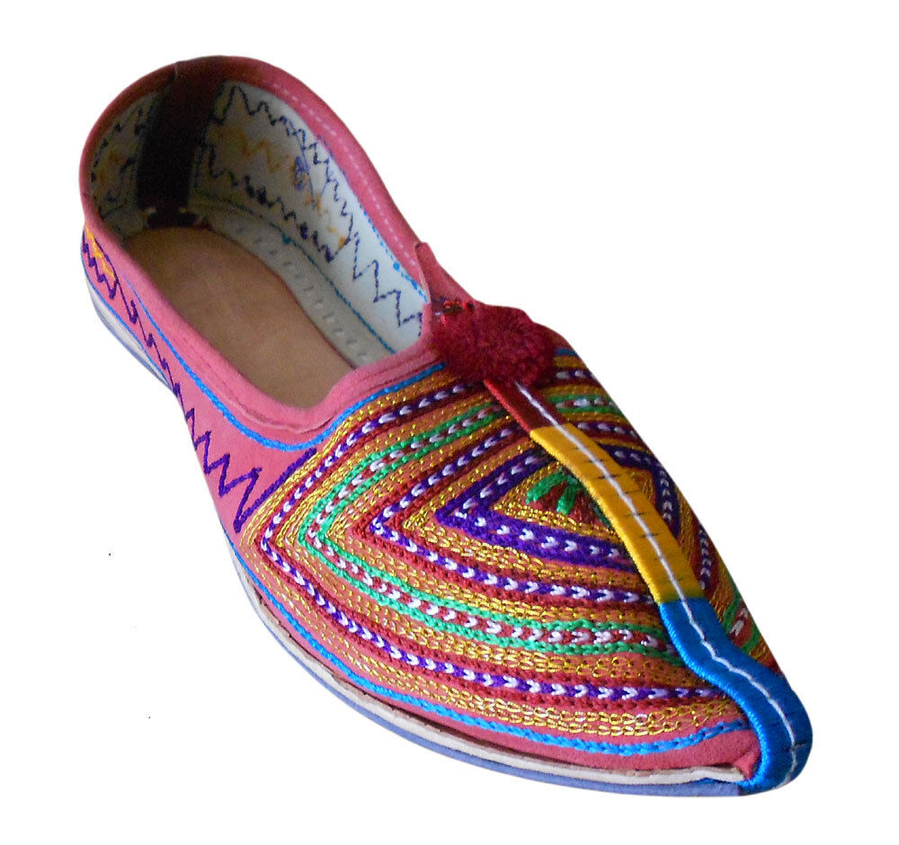 Women Shoes Indian Handmade Boho Mojaries Ethnic Leather Jutties Flip-Flops Flat US 6-9